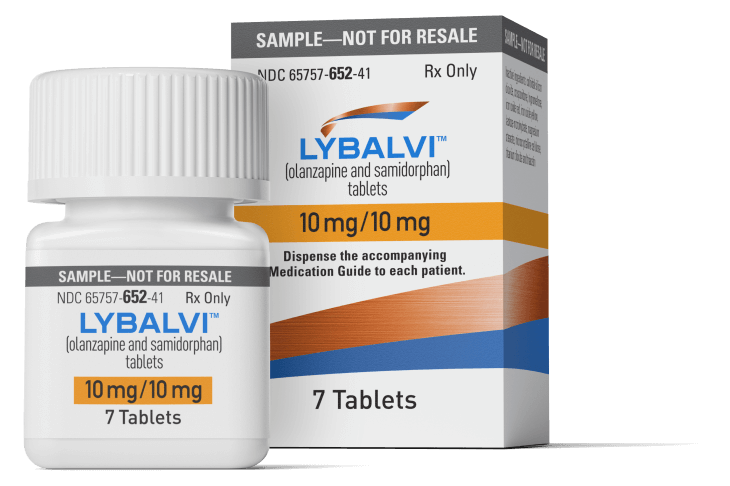 Image of LYBALVI bottle and packaging